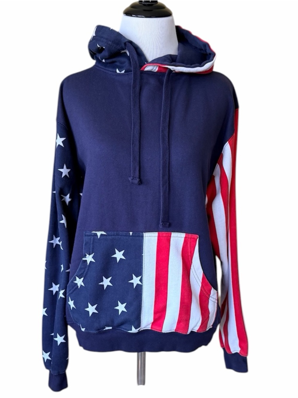 ESY SURF CO Patriotic American Flag Stars and Stripes Hoodie - Picture 2 of 4